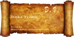 Duska Vilmos névjegykártya