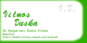 vilmos duska business card